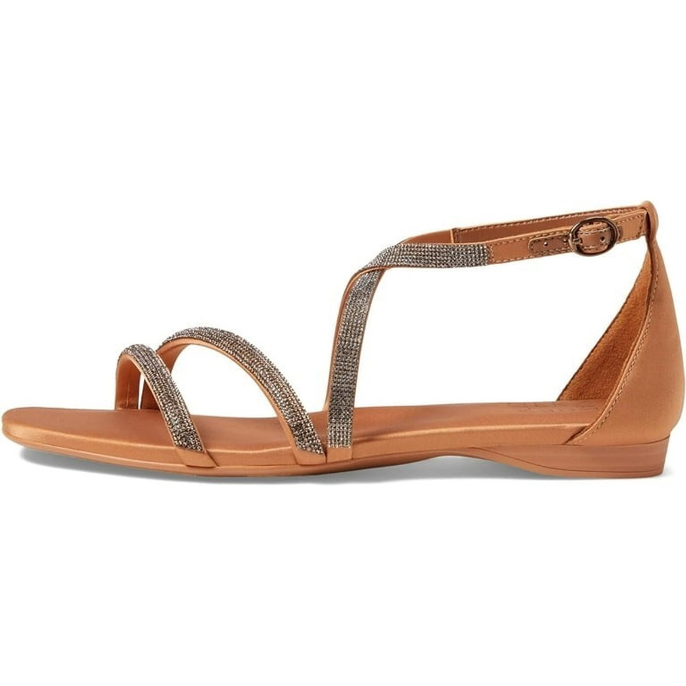 Naturalizer Women Strappy Flat ELegant Sandal SZ 9 WIDE BROWN BRONZE Embellished - Picture 7 of 14